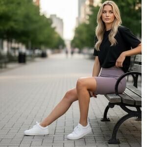 EVERLANE Shorts Size XS / Size S NEW Seamless Short Purple Stretch Compression